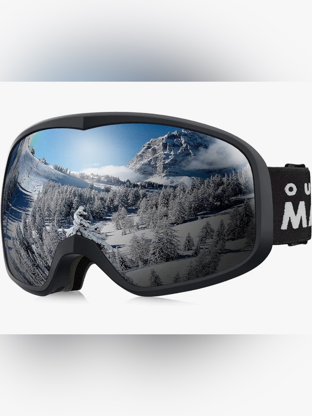OutdoorMaster Ski Goggles Pro Black, OTG, Mirrored Lens, UV400